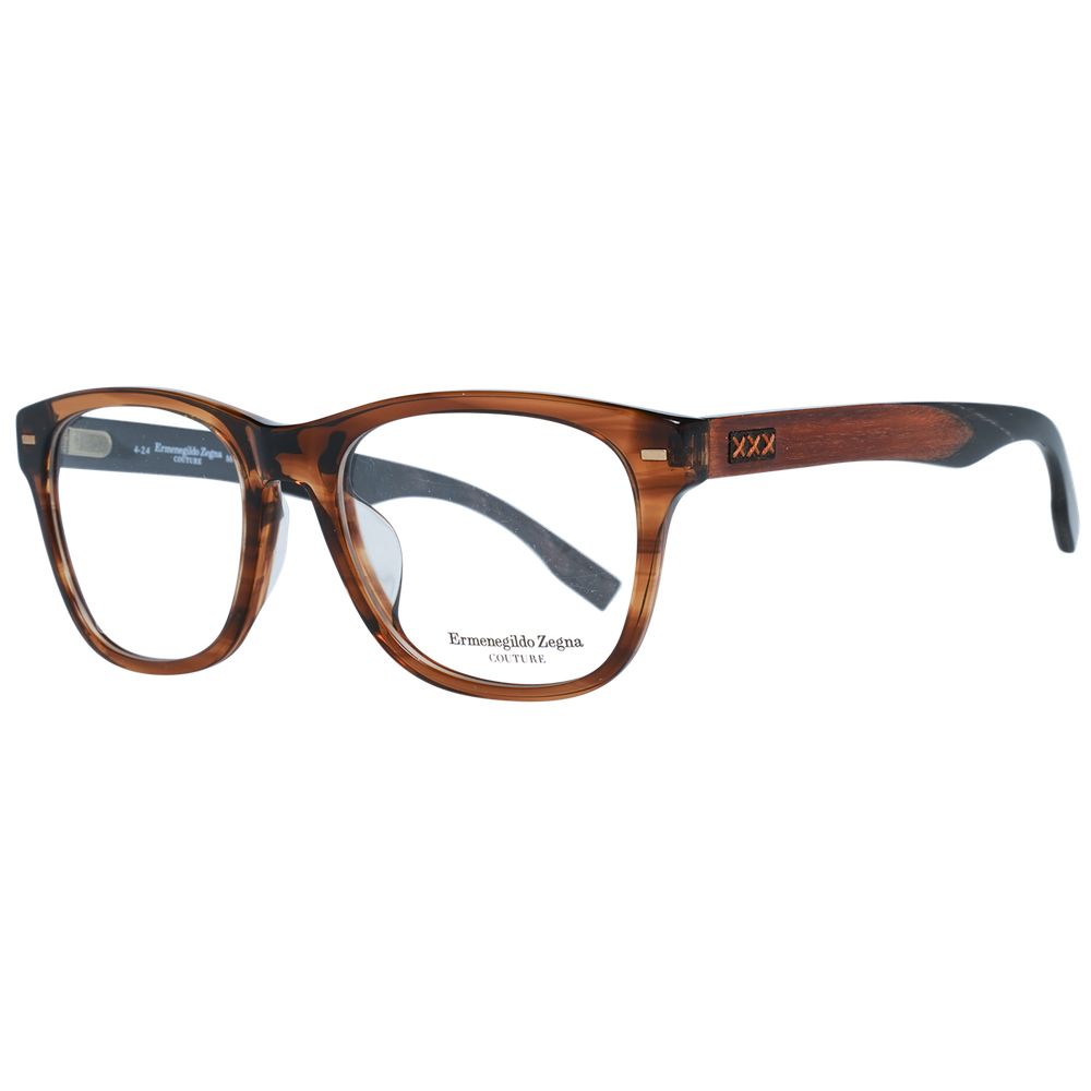 Ermenegildo Zegna ER-1038884 Brown Plastic Full-Rim Eyeglasses — Brown by Ermenegildo Zegna