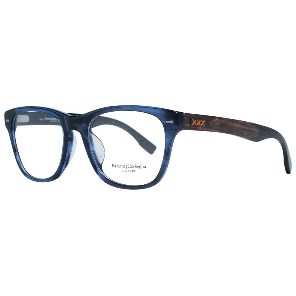 Ermenegildo Zegna ER-1038885 Blue Plastic Rectangle Eyeglasses — Blue by Ermenegildo Zegna