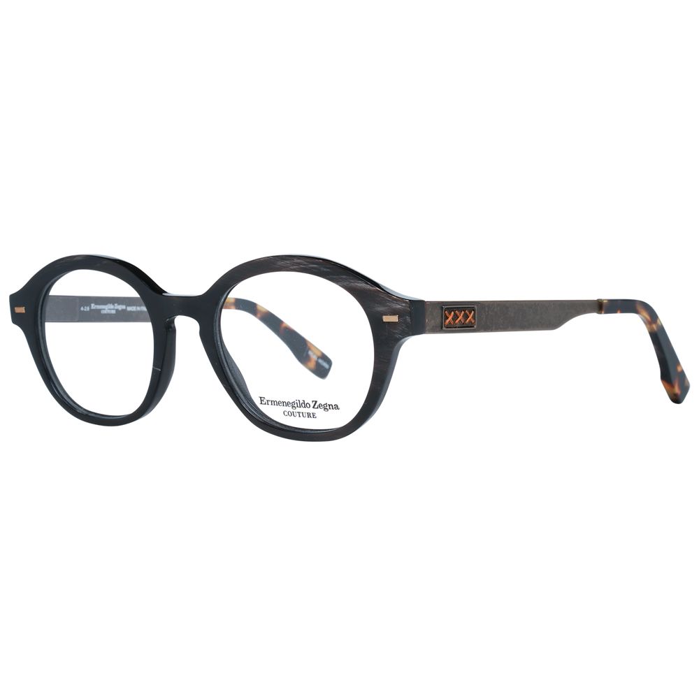 Ermenegildo Zegna ER-1038929-FBB-763 Horn Round Eyeglasses — Brown by Ermenegildo Zegna