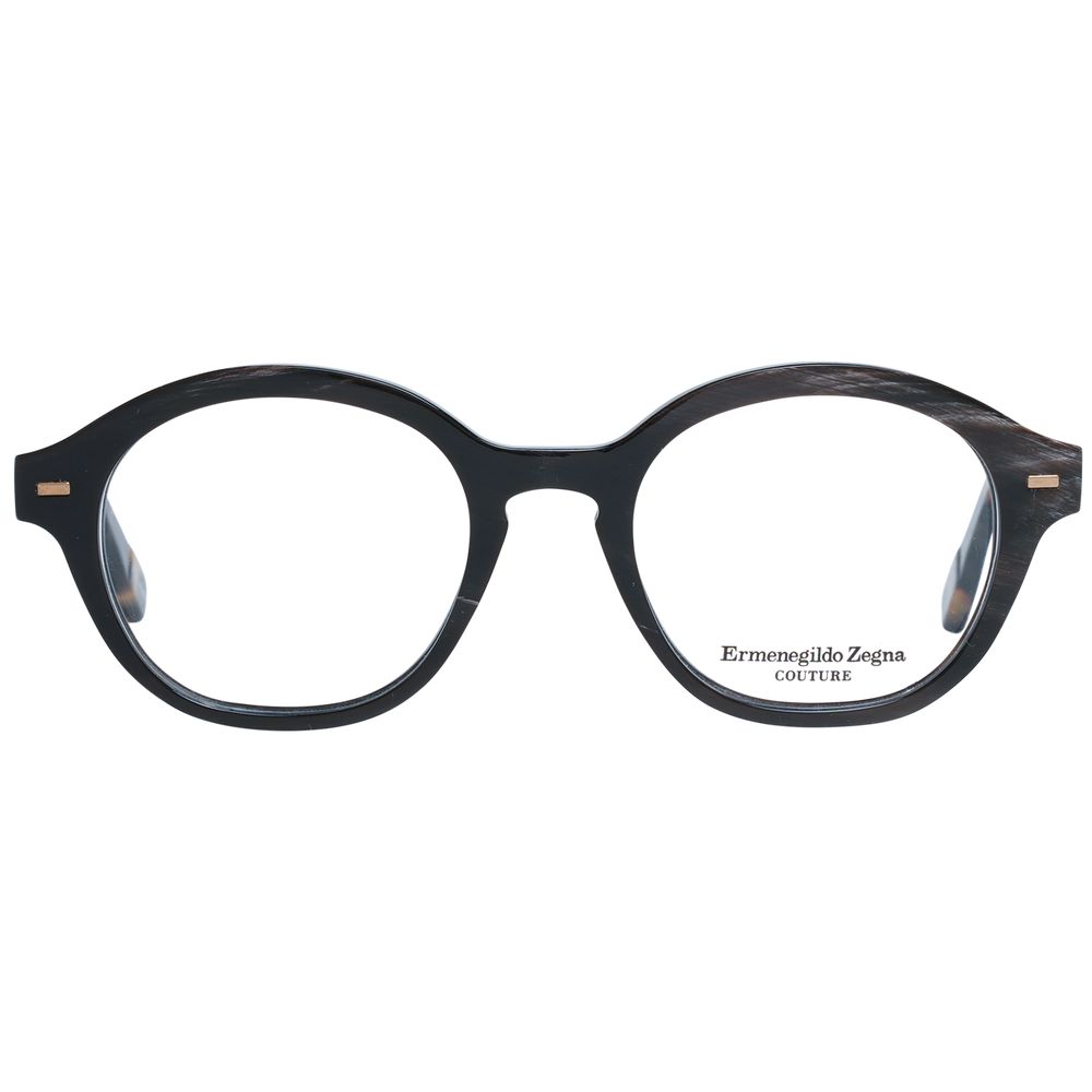 Ermenegildo Zegna ER-1038929-FBB-763 Horn Round Eyeglasses — Brown, view 2
