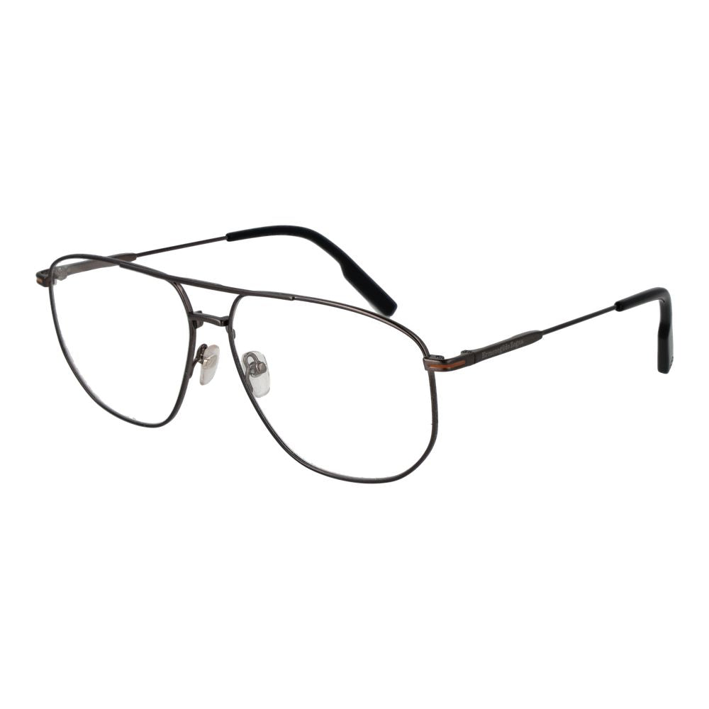 Ermenegildo Zegna ER-1061889 Titanium Aviator Eyeglasses — Gray by Ermenegildo Zegna