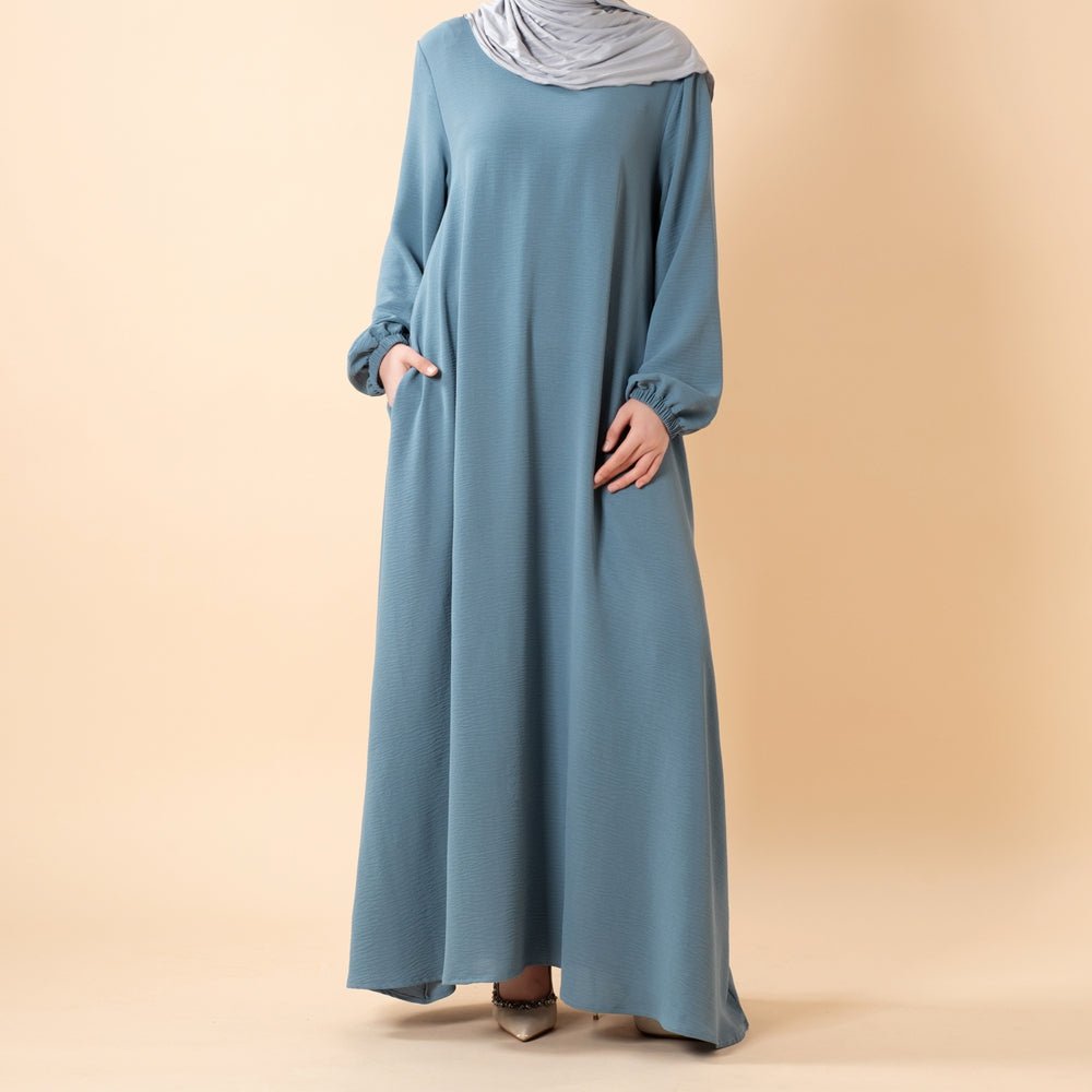Essential Flow Crepe Maxi Dress with Pockets (MA385), view 3