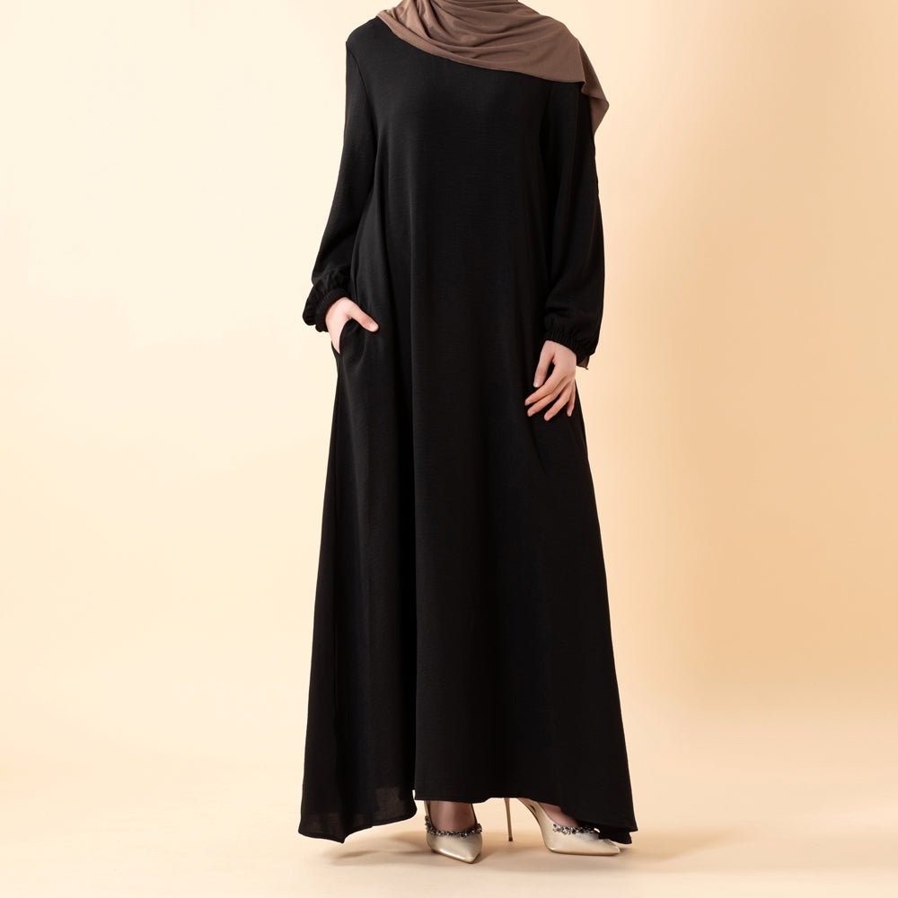 Essential Flow Crepe Maxi Dress with Pockets (MA385), view 6