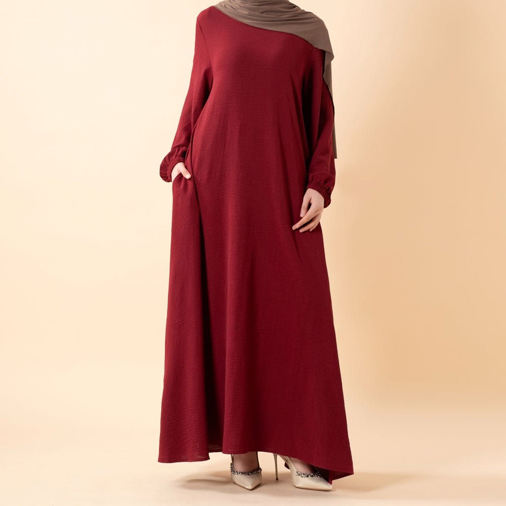 Essential Flow Crepe Maxi Dress with Pockets (MA385), view 7
