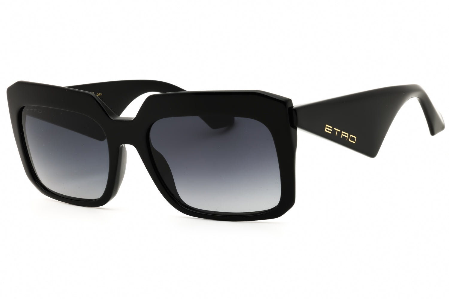 Etro ETRO0045GS Oversized Rectangular Gradient Lens Sunglasses — Black by Etro