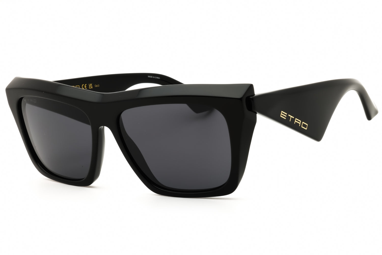 Etro ETRO0095S Rectangular Dark Lens Sunglasses — Black by Etro