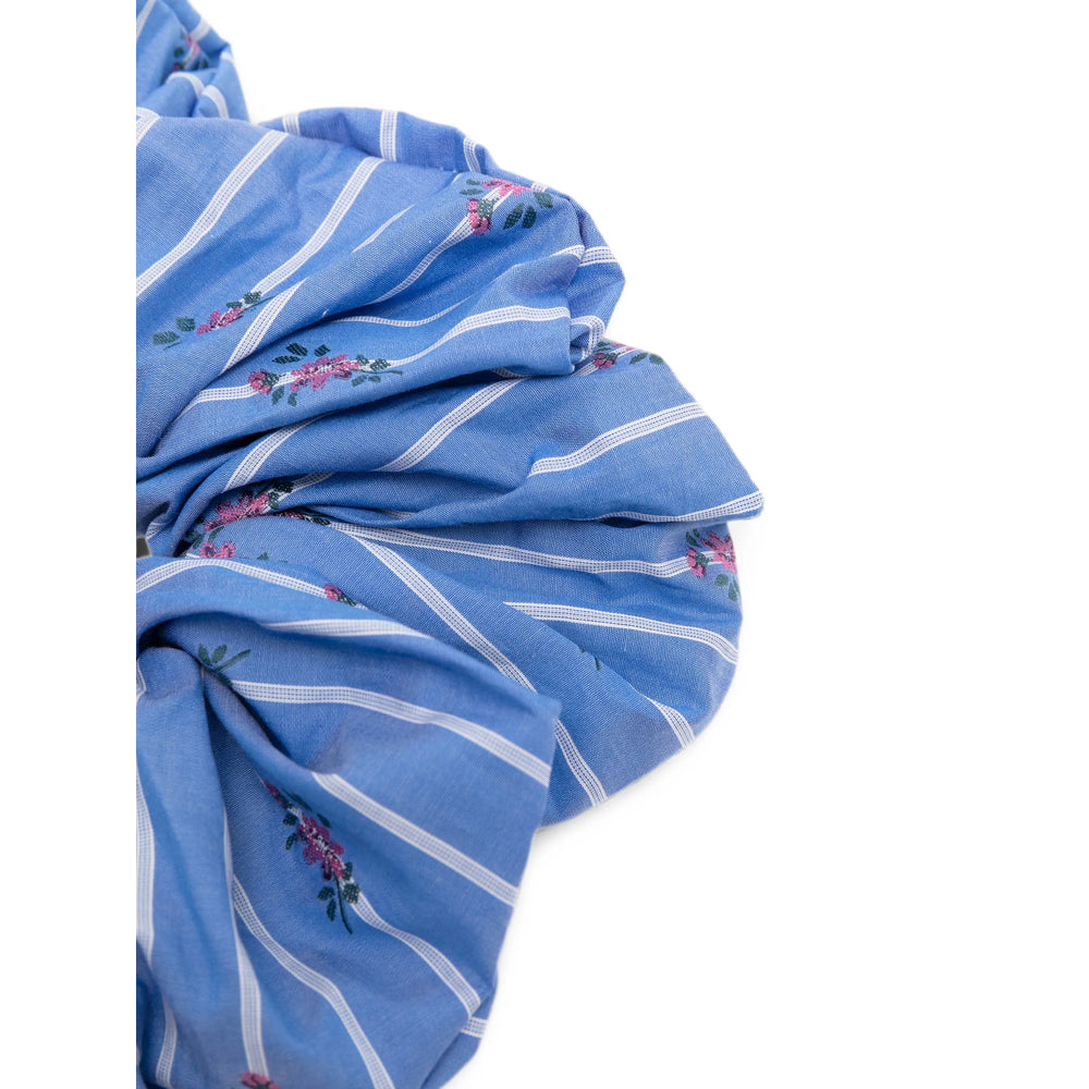 Etro Striped Floral Hair Band — Blue, view 2