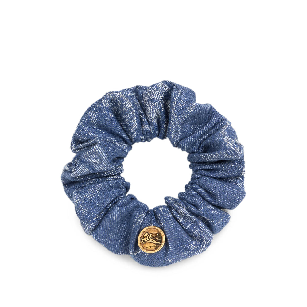 Etro Cotton-Linen Hair Band — Blue by Etro