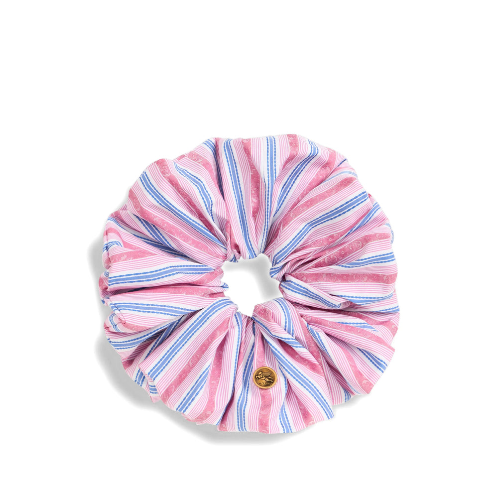 Etro Striped Cotton Jacquard Hair Clip — Pink by Etro