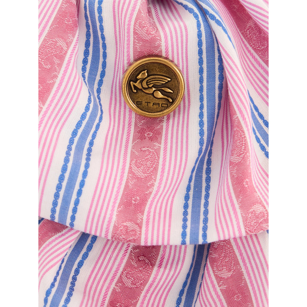 Etro Striped Cotton Jacquard Hair Clip — Pink, view 2