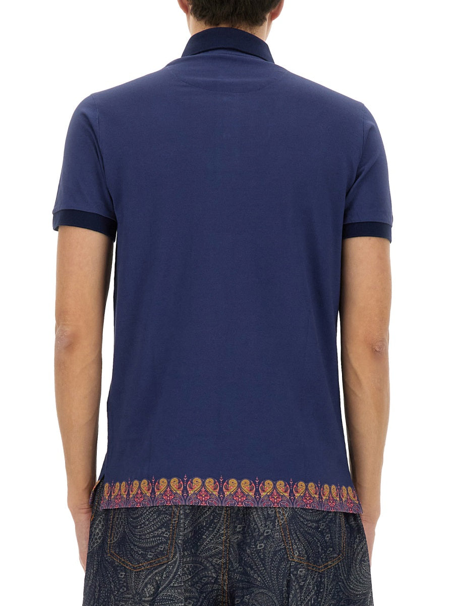 Etro Printed Cotton Polo Shirt — Blue by Etro