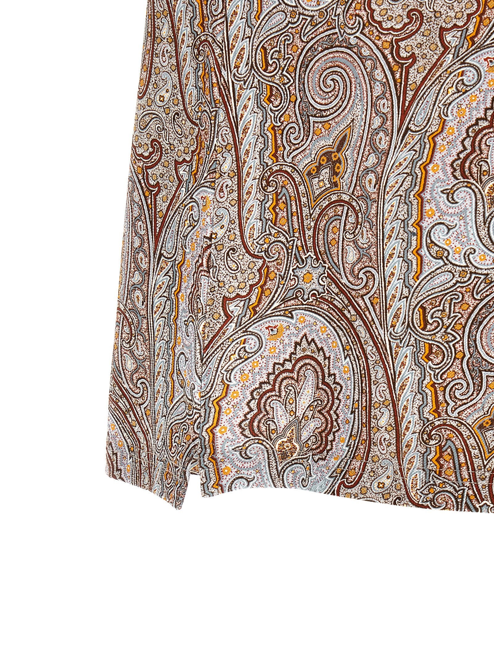 Etro Arnica Paisley Cotton Polo Shirt — Brown, view 4
