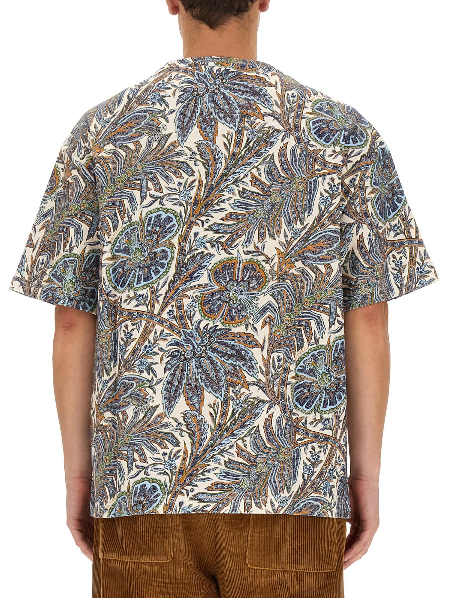 Etro Floral Print Cotton T-Shirt — White by Etro
