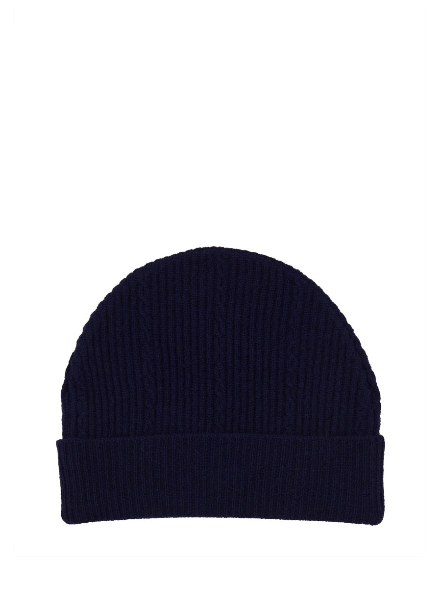 Etro WAQA0016_AV393B0310 Logo-Knit Wool Blend Beanie — Blue, view 2