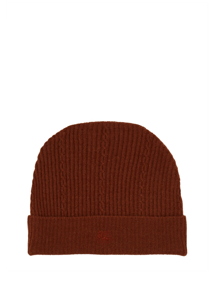 Etro WAQA0016_AV393M0174 Logo-Embroidered Wool Blend Beanie — Red by Etro