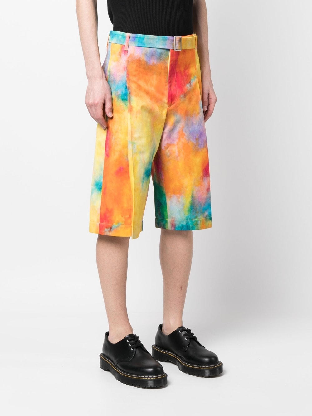 Études Tie-Dye Cotton Shorts — Orange, view 2