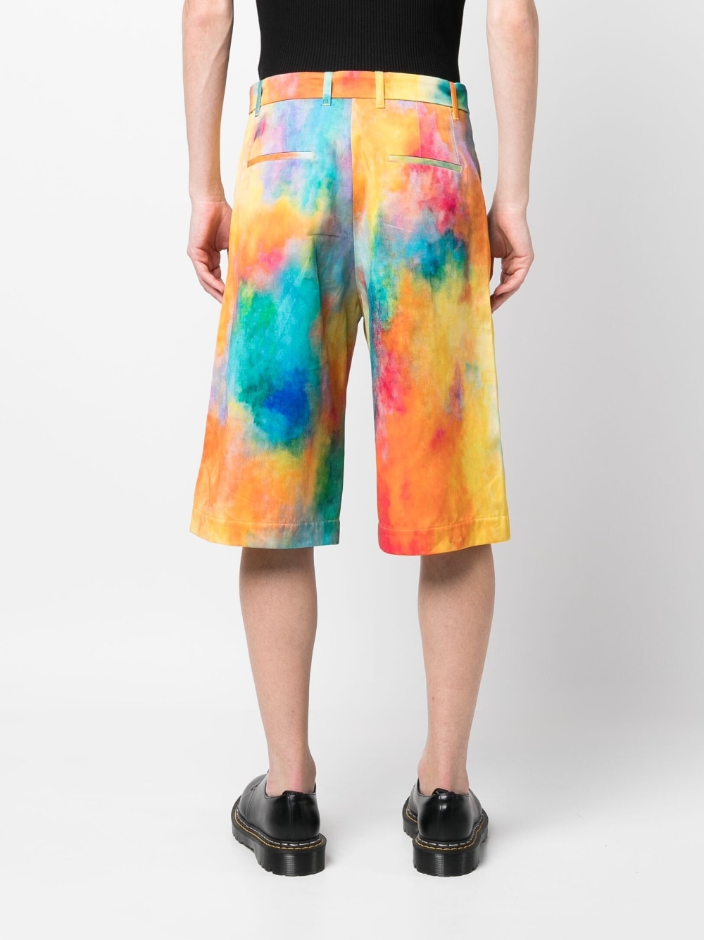 Études Tie-Dye Cotton Shorts — Orange, view 3