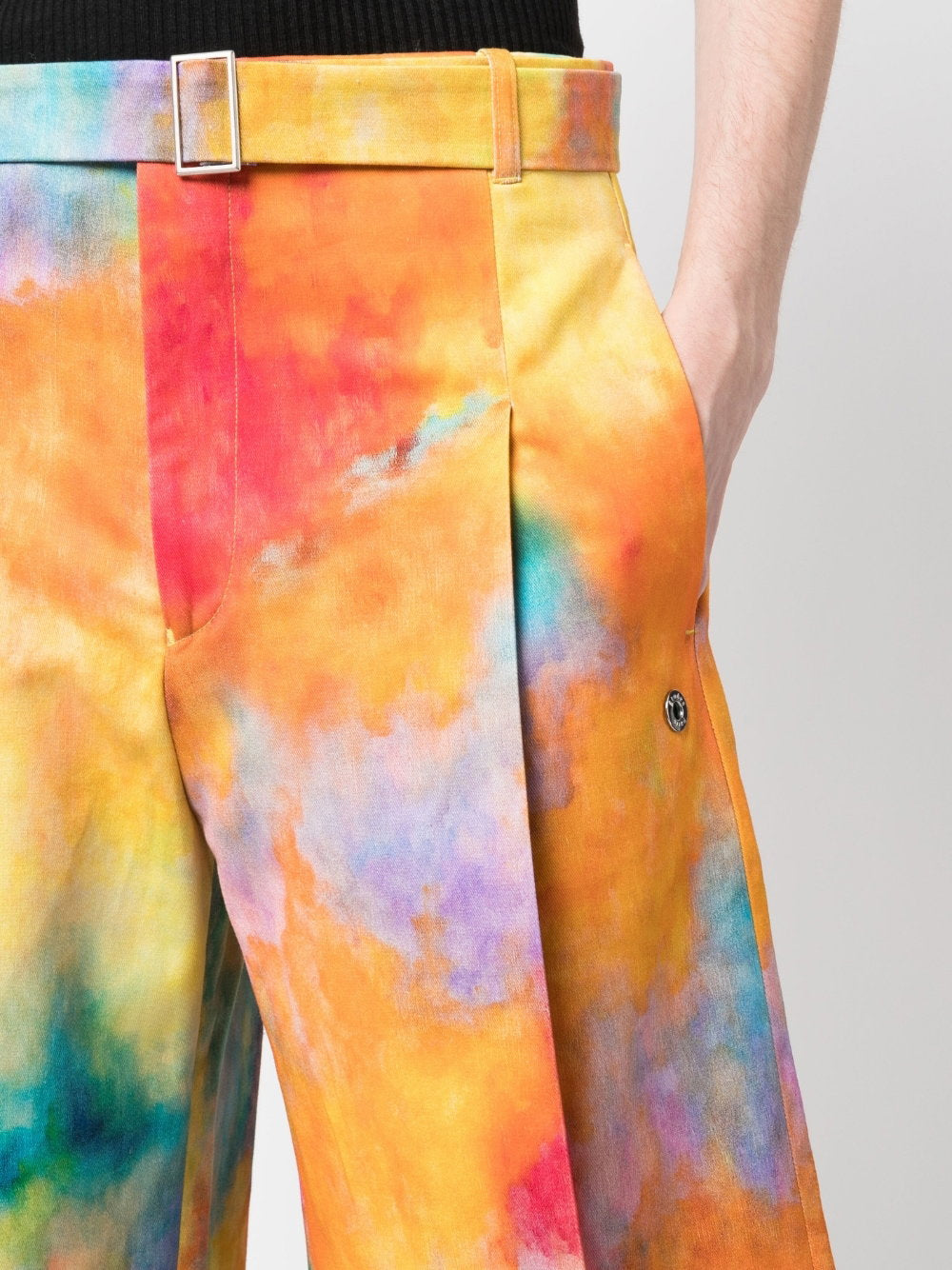 Études Tie-Dye Cotton Shorts — Orange, view 5