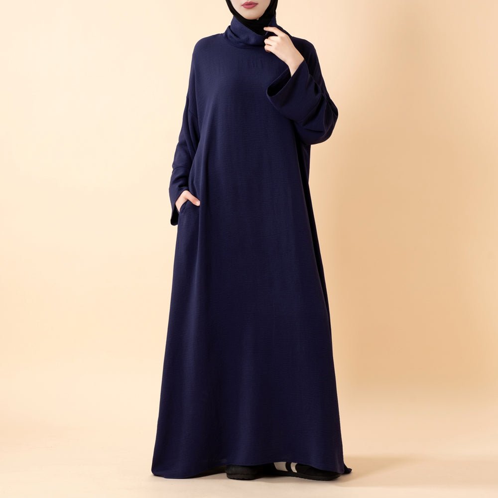 Everyday Crepe Turtleneck Abaya – Relaxed Fit for All Seasons (MA384), view 2