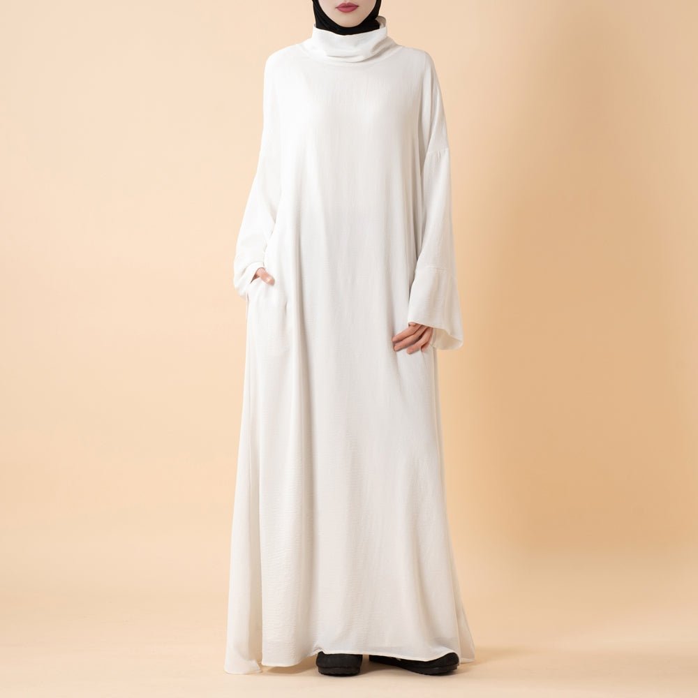 Everyday Crepe Turtleneck Abaya – Relaxed Fit for All Seasons (MA384), view 3