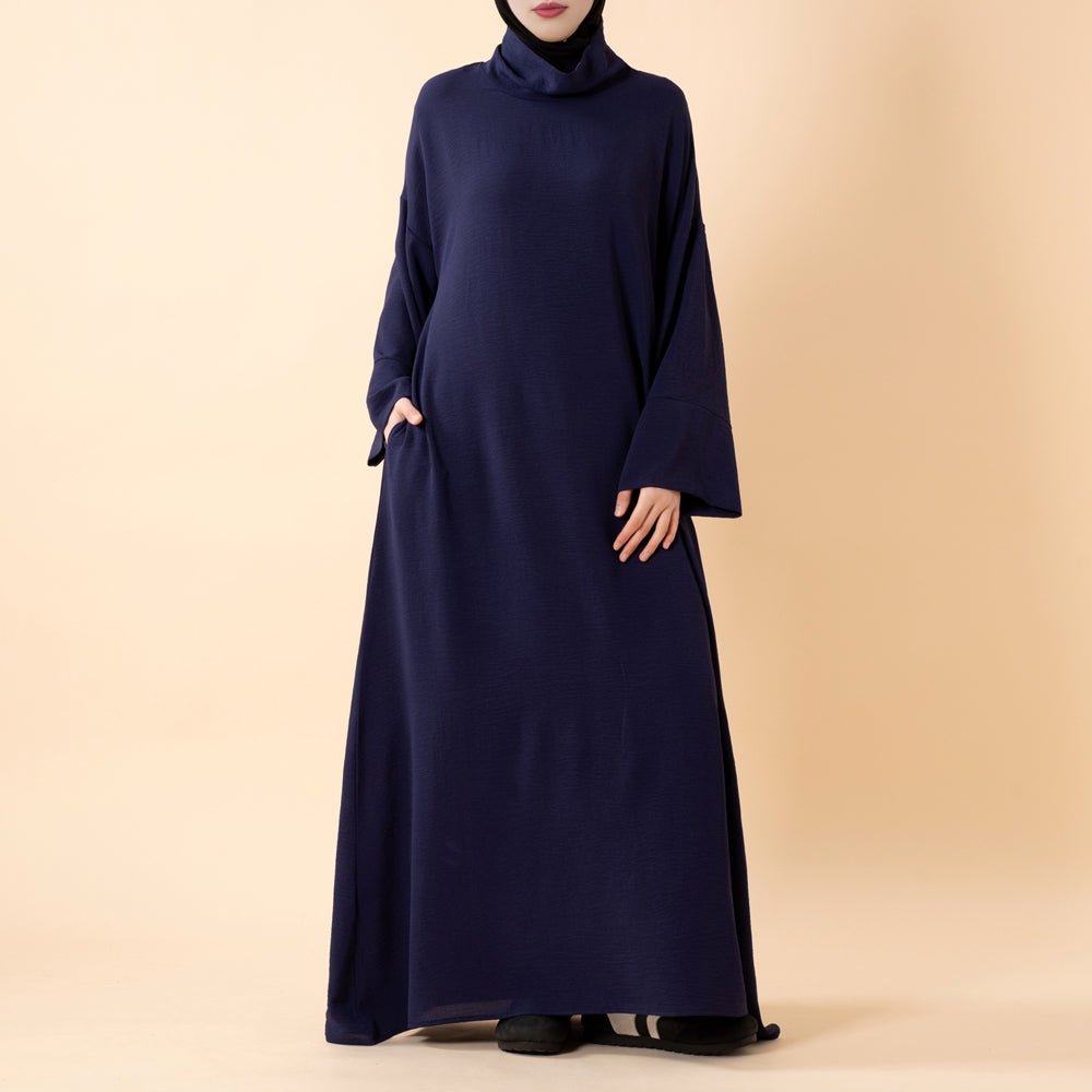 Everyday Crepe Turtleneck Abaya – Relaxed Fit for All Seasons (MA384), view 6