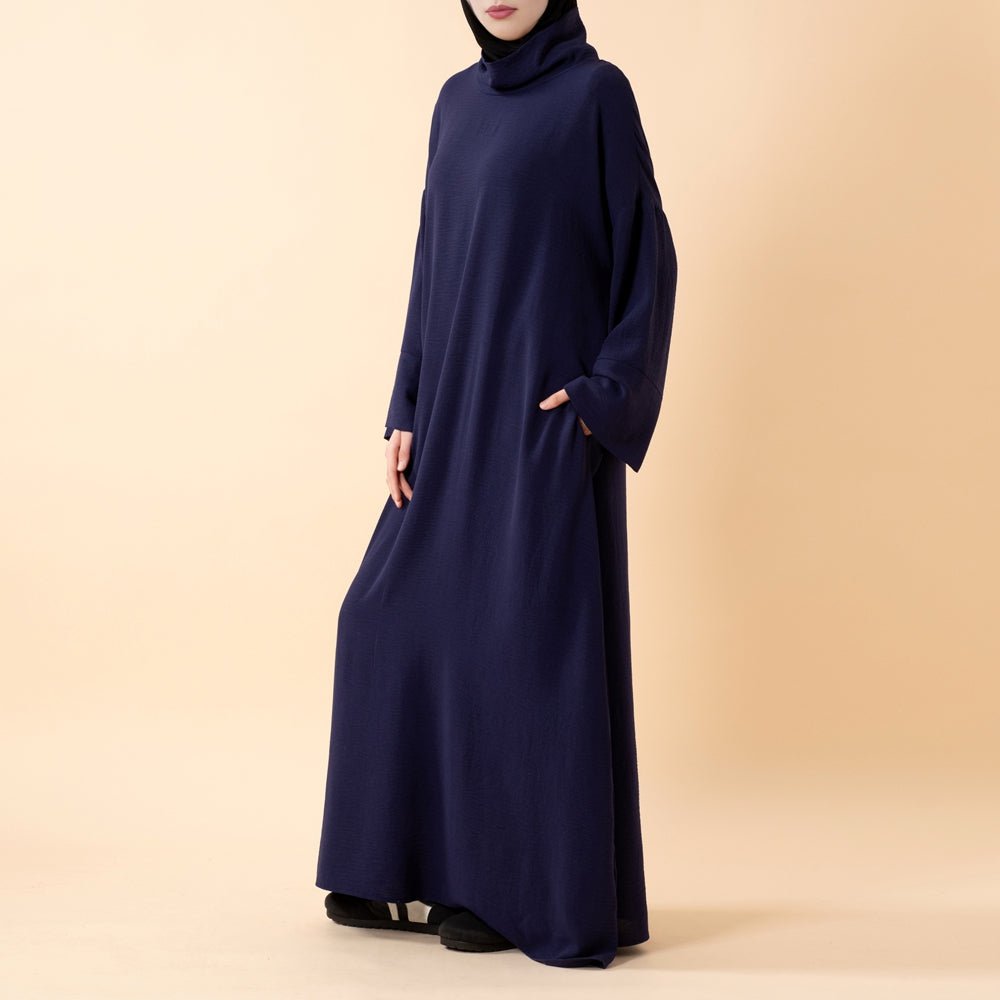 Everyday Crepe Turtleneck Abaya – Relaxed Fit for All Seasons (MA384), view 7