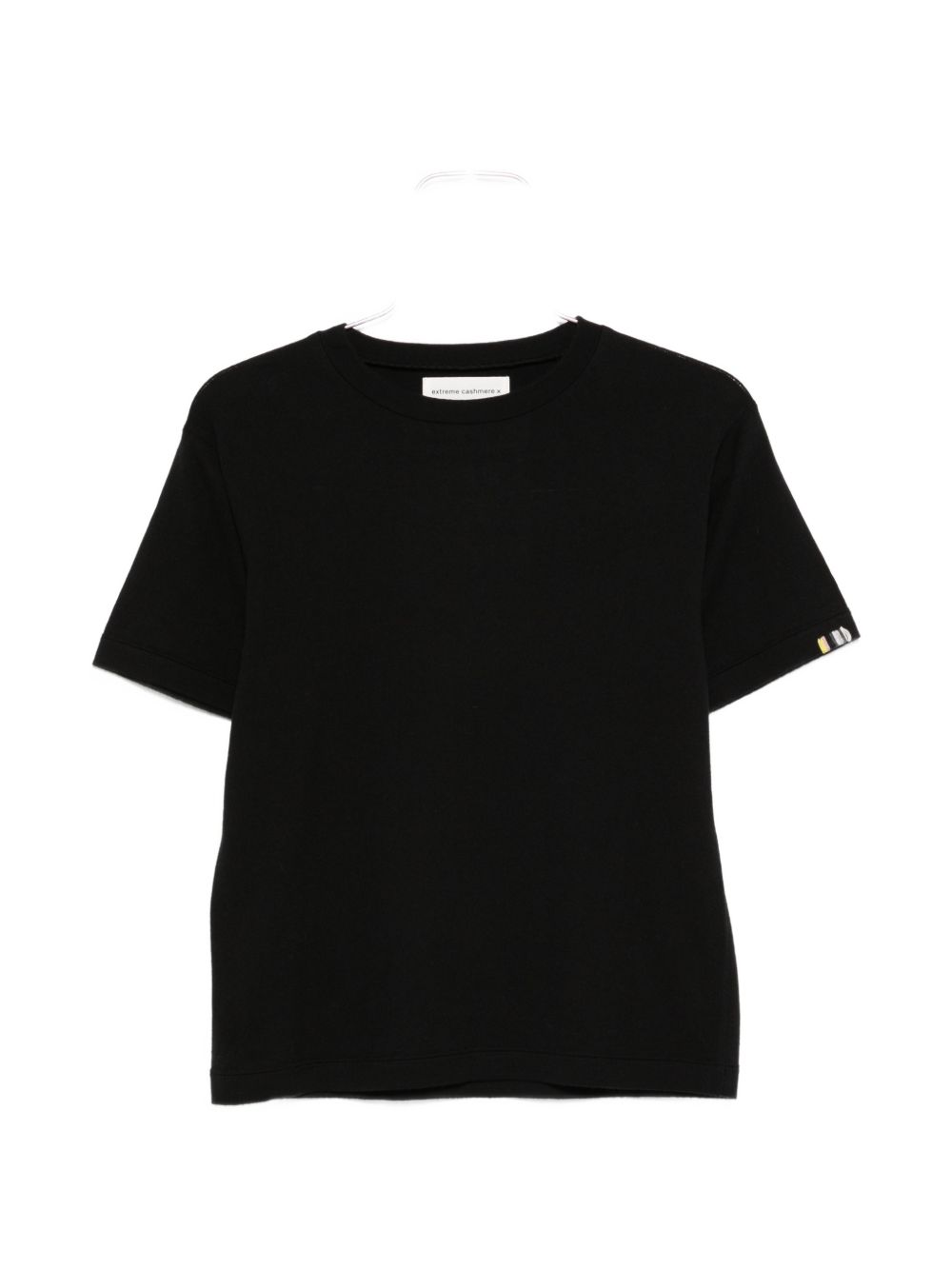 extreme cashmere Striped Cotton-Cashmere T-Shirt — Black by Extreme Cashmere