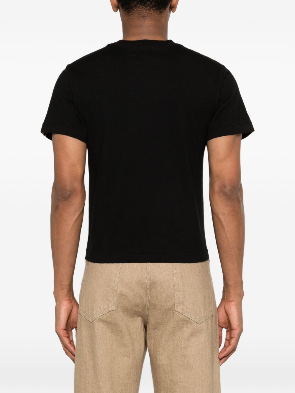 extreme cashmere Striped Cotton-Cashmere T-Shirt — Black, view 2