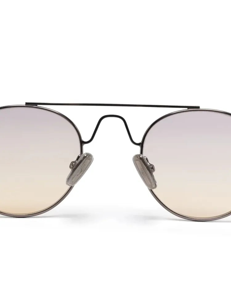 Eyepetizer TRIBECA Round Metal Frame Sunglasses — Silver, view 3