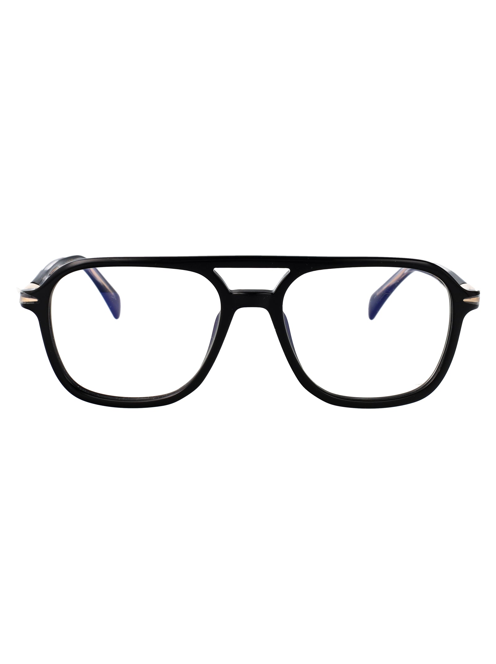 Eyewear By David Beckham DB Rectangular Acetate Eyeglasses — Black by Eyewear By David Beckham