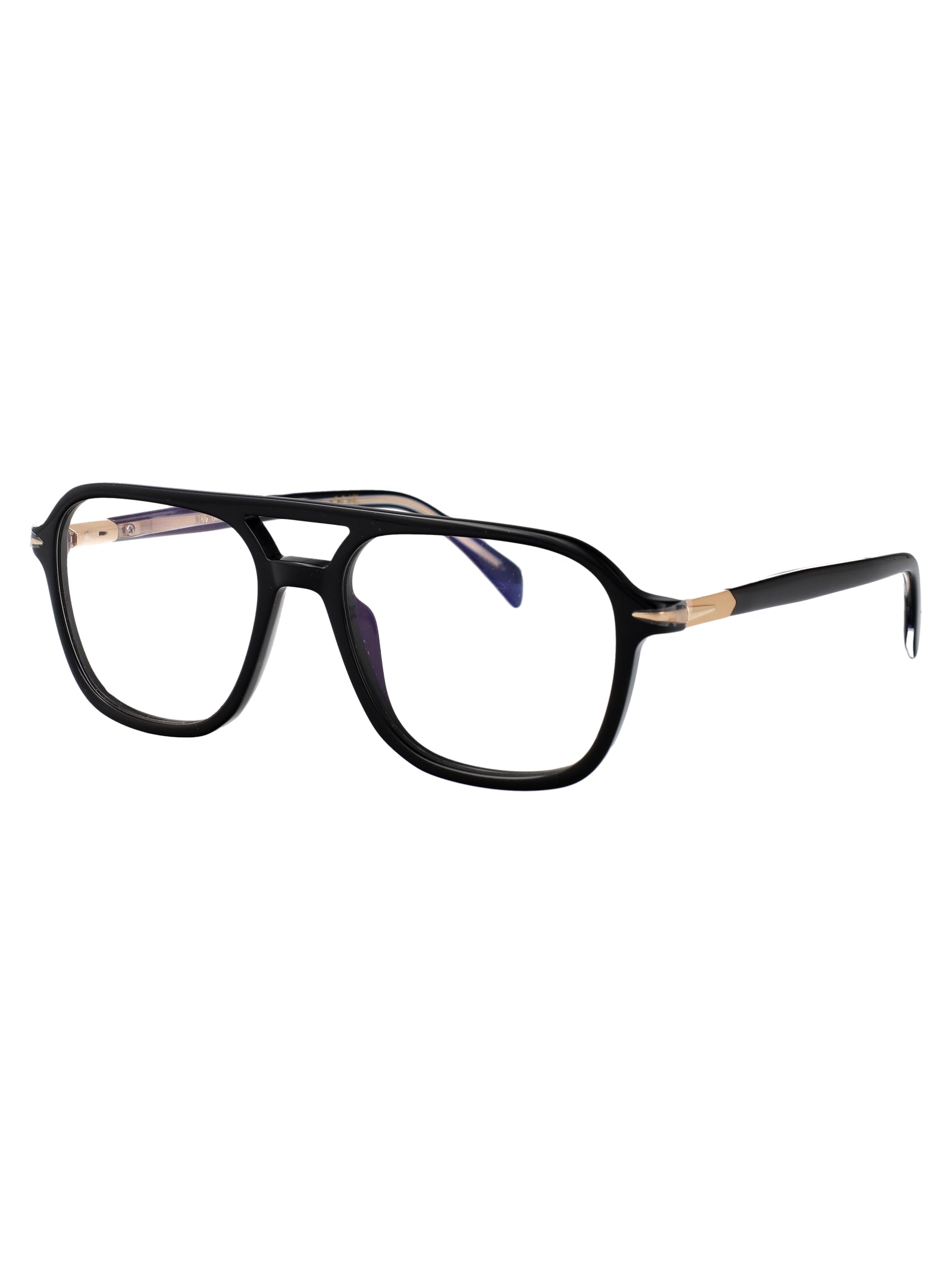 Eyewear By David Beckham DB Rectangular Acetate Eyeglasses — Black, view 2