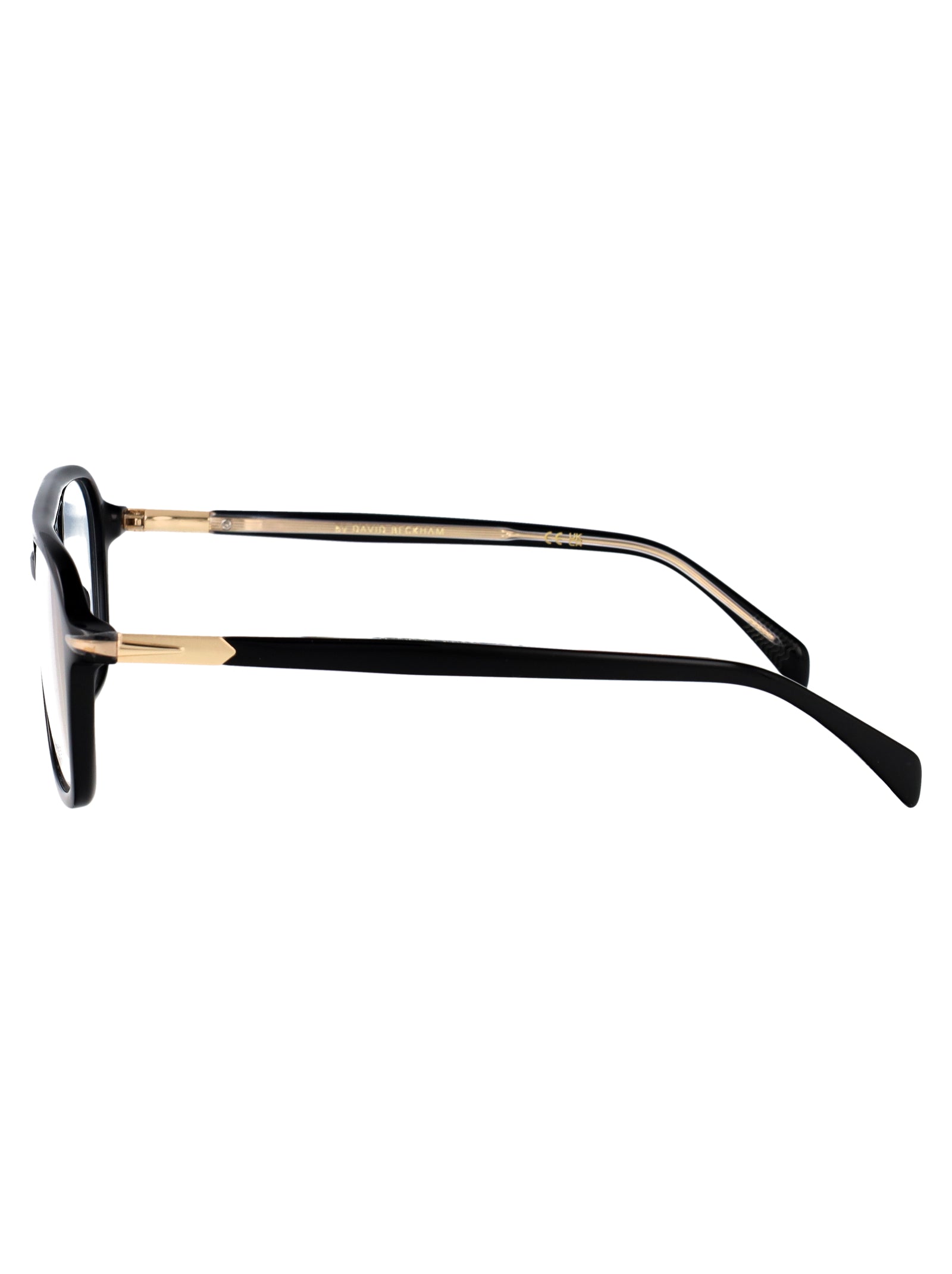 Eyewear By David Beckham DB Rectangular Acetate Eyeglasses — Black, view 3