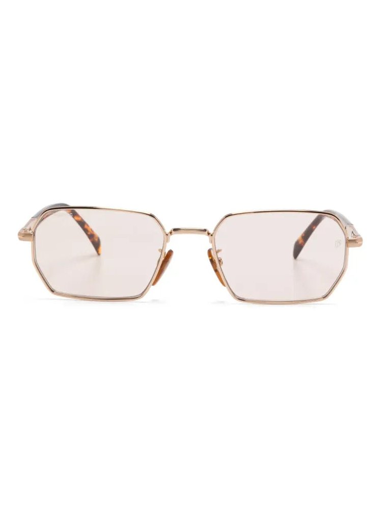 Eyewear By David Beckham DB1174S Metal Rectangular Sunglasses — Gold by Eyewear By David Beckham
