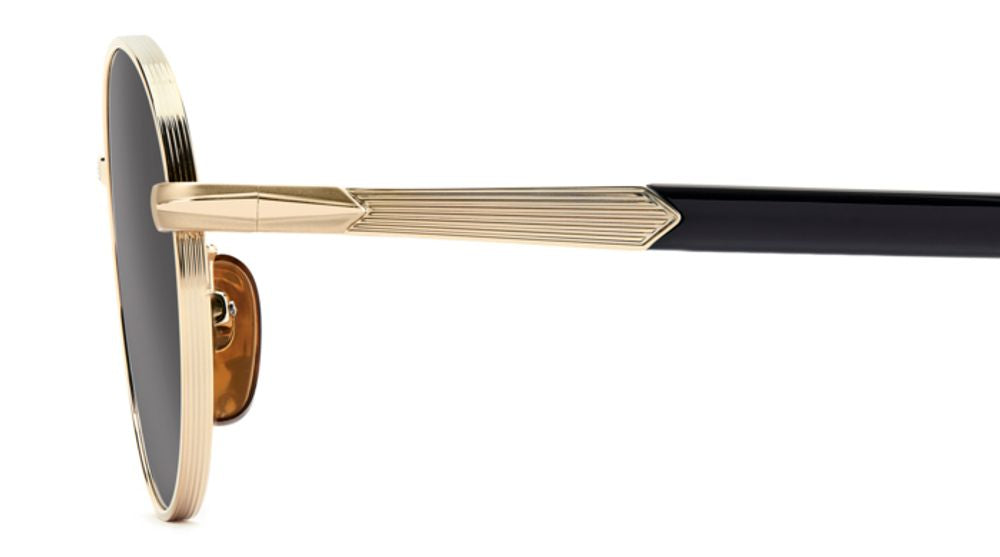 Eyewear By David Beckham DB1196S Metal Round-Frame Sunglasses — Gold, view 3