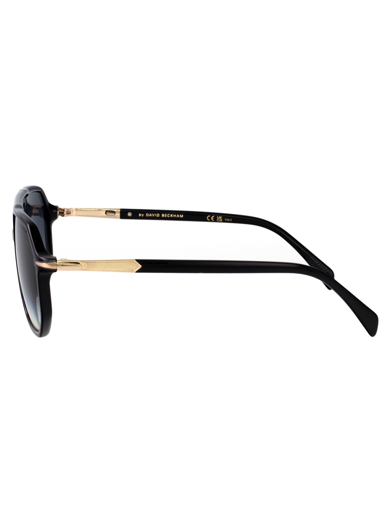 Eyewear By David Beckham Black-and-Gold Acetate Sunglasses — Black, view 3