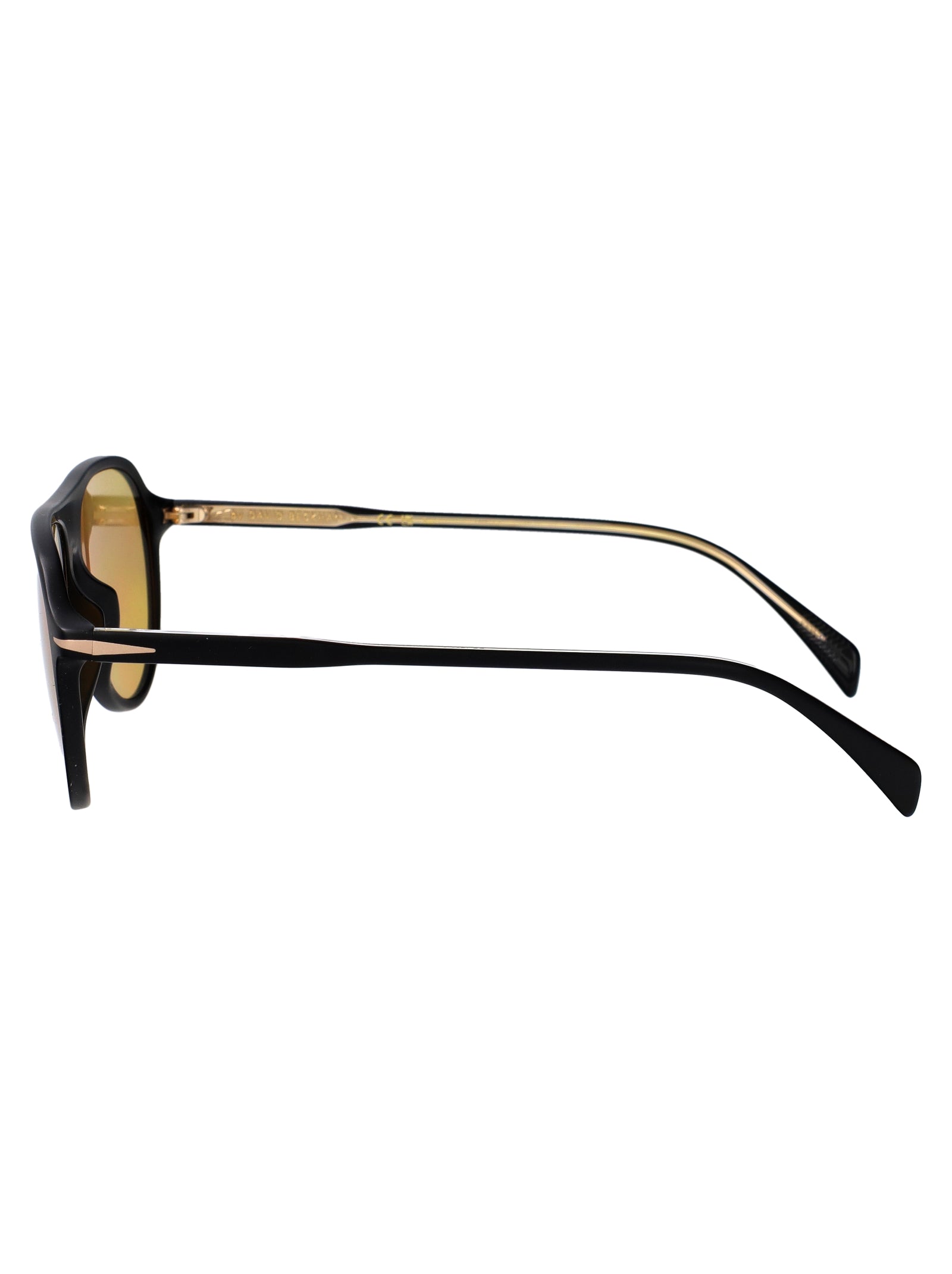 Eyewear By David Beckham Matte Black Acetate Sunglasses — Black, view 3