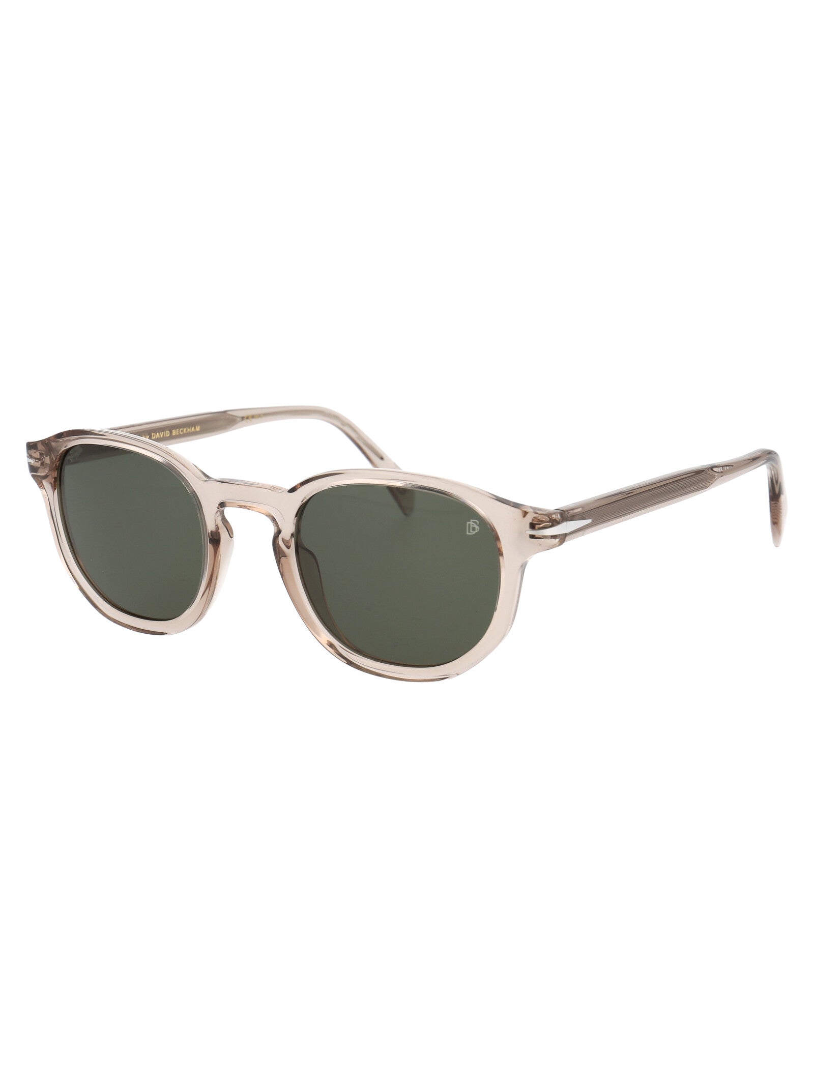 Eyewear By David Beckham Acetate Round-Frame Sunglasses — Brown, view 2