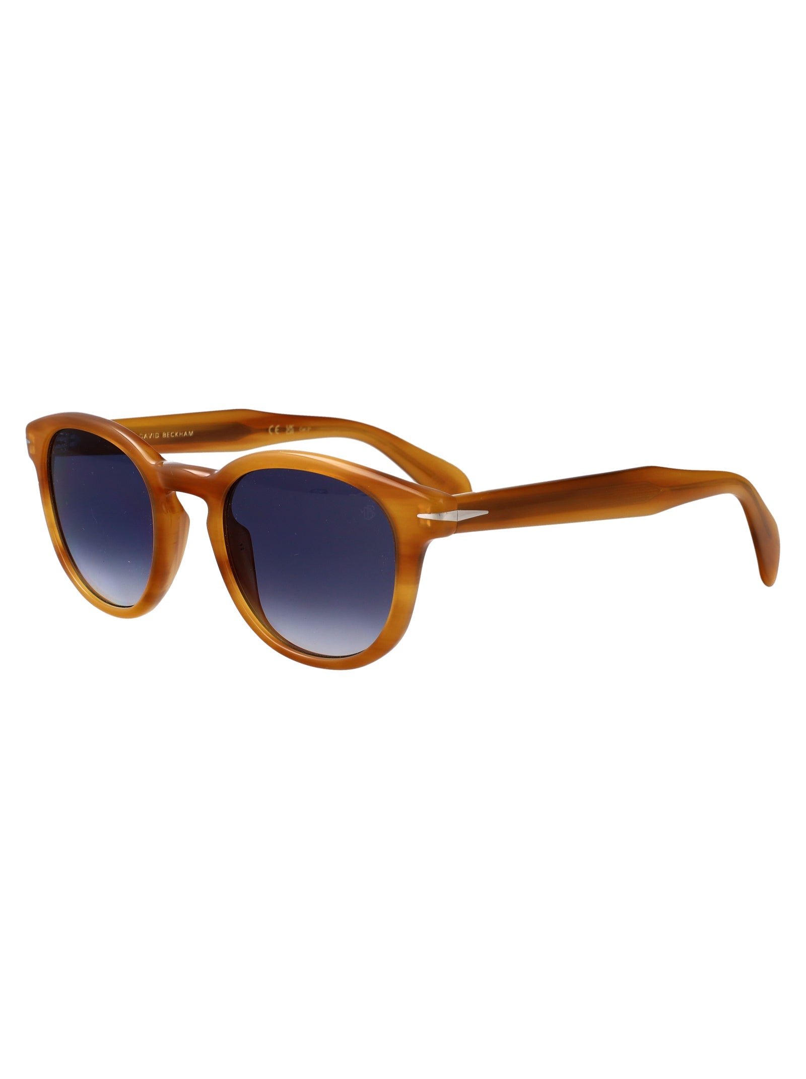Eyewear By David Beckham Yellow Horn Acetate Sunglasses — Yellow, view 2