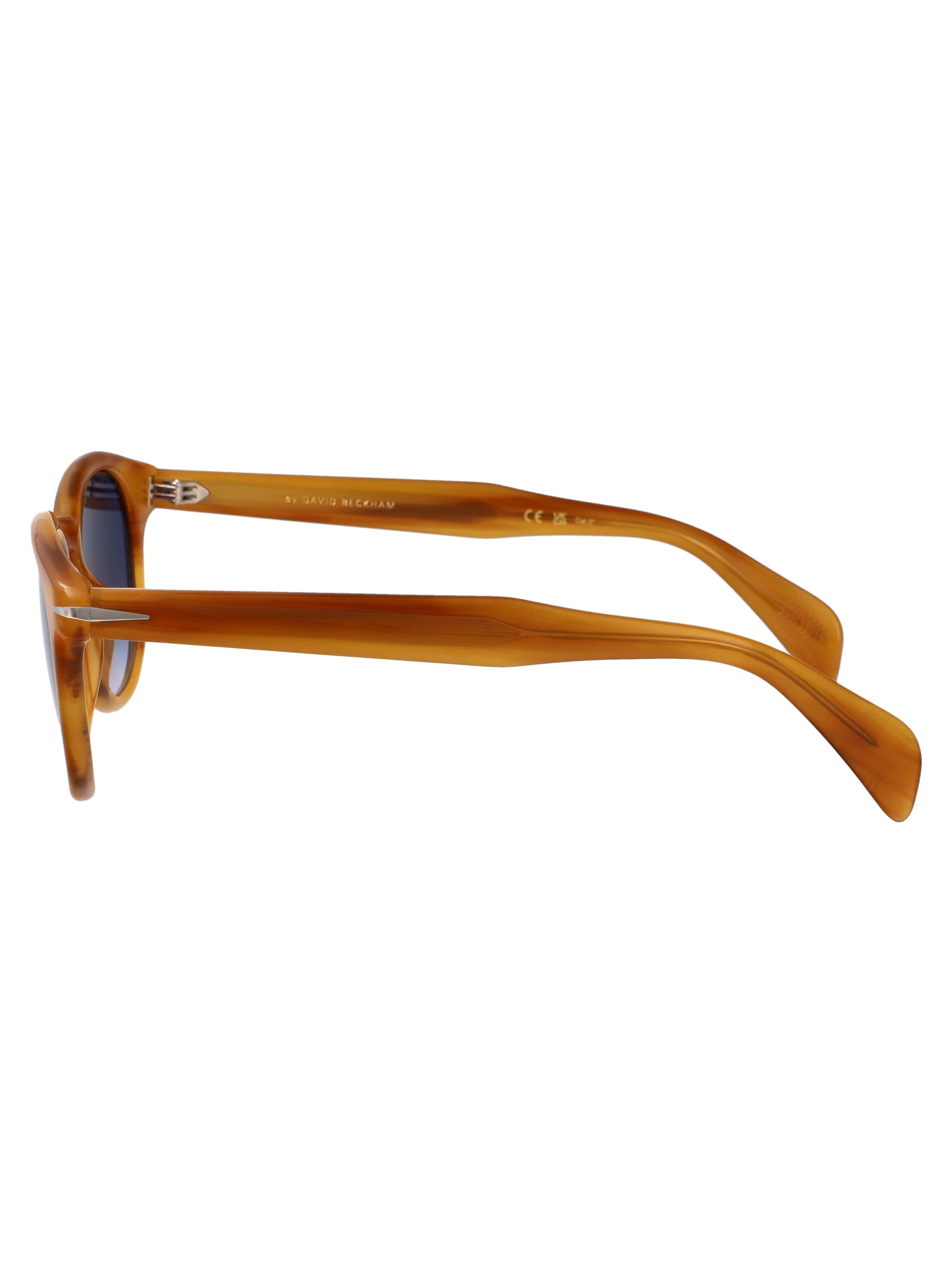 Eyewear By David Beckham Yellow Horn Acetate Sunglasses — Yellow, view 3