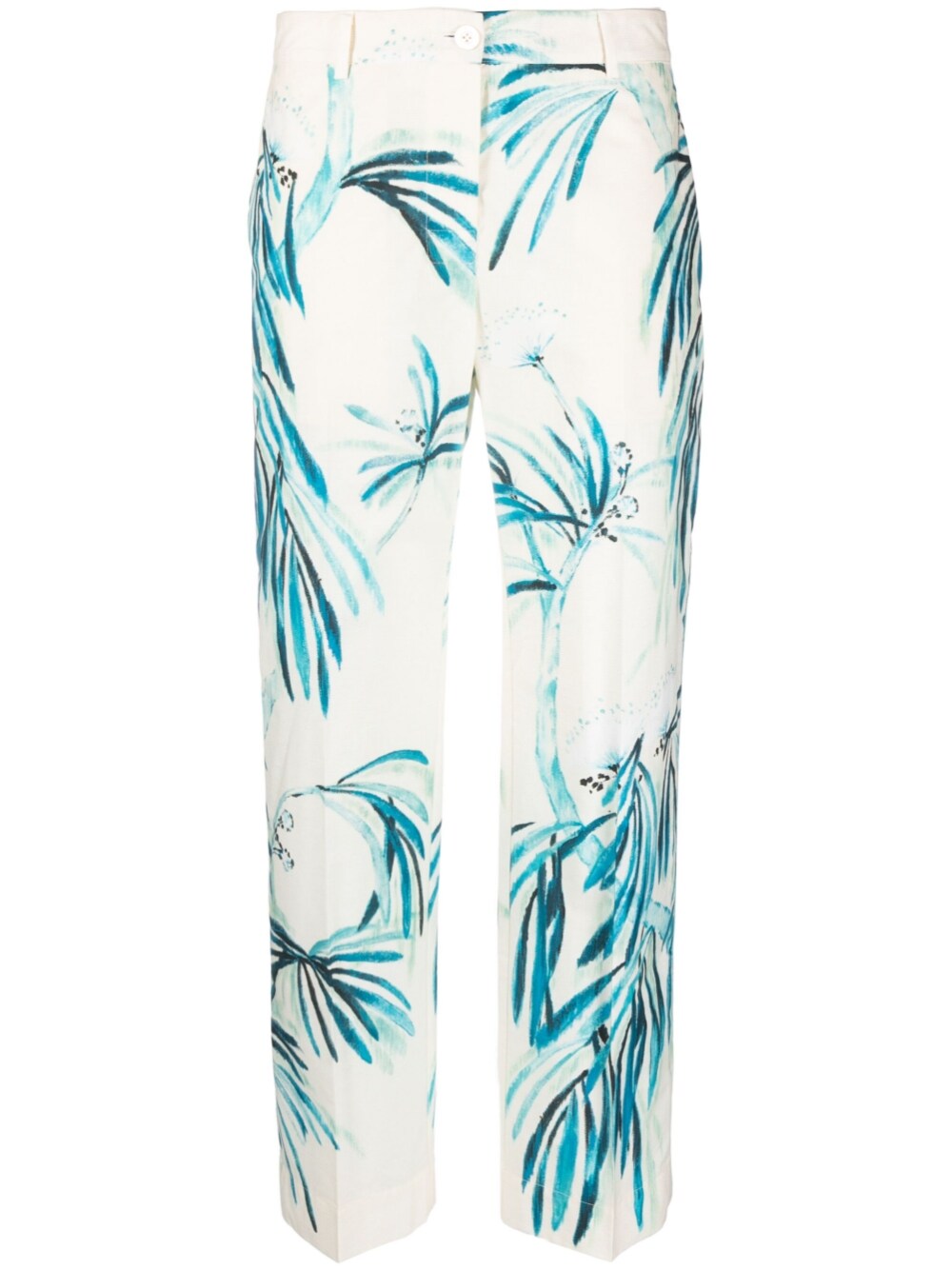 F.R.S . Leaf-Print Cotton Trousers — Ivory by F.R.S .