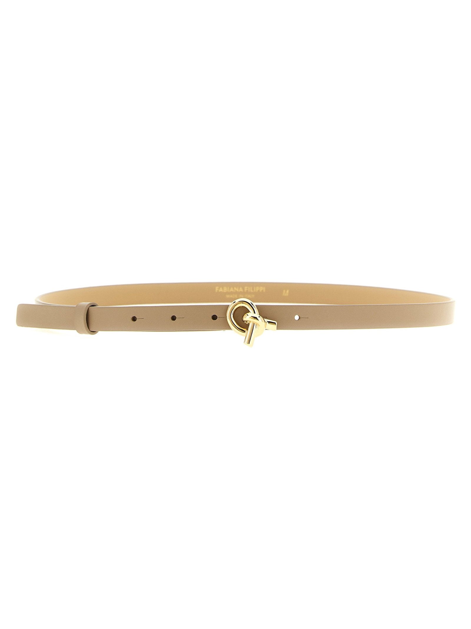 Fabiana Filippi Gold Knot Buckle Belt — Beige by Fabiana Filippi