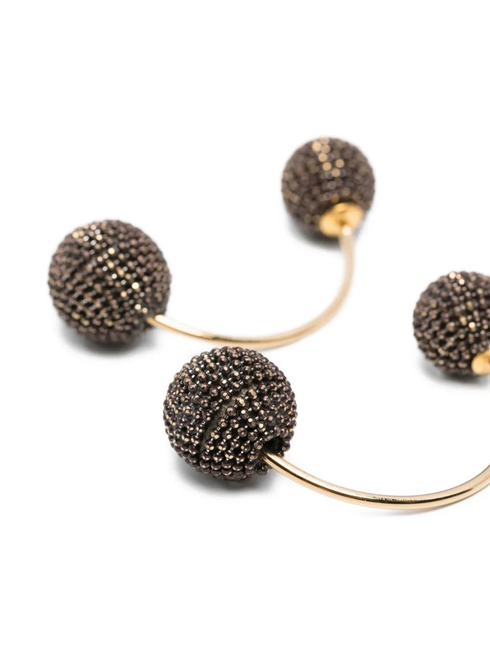 Fabiana Filippi Beaded Earrings — Brown, view 2