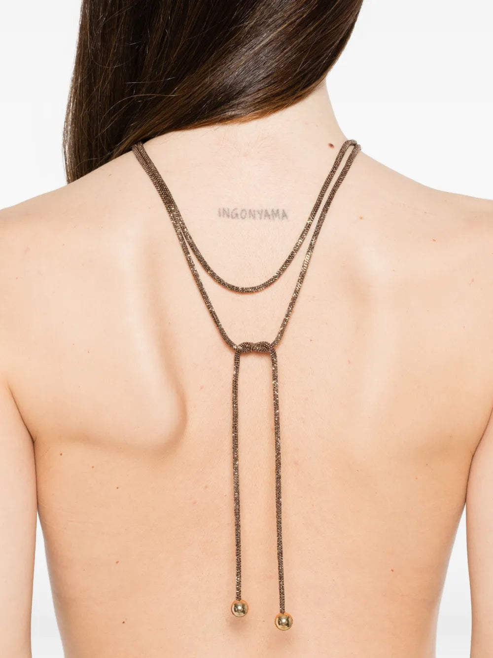 Fabiana Filippi Ball Pendant Necklace — Gold, view 3