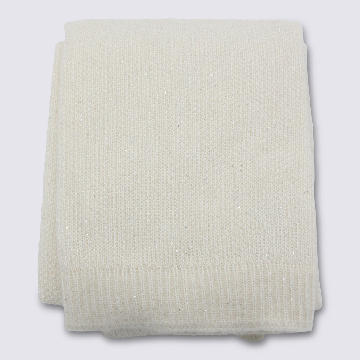 Fabiana Filippi Knit Wool Blend Scarf — White by Fabiana Filippi