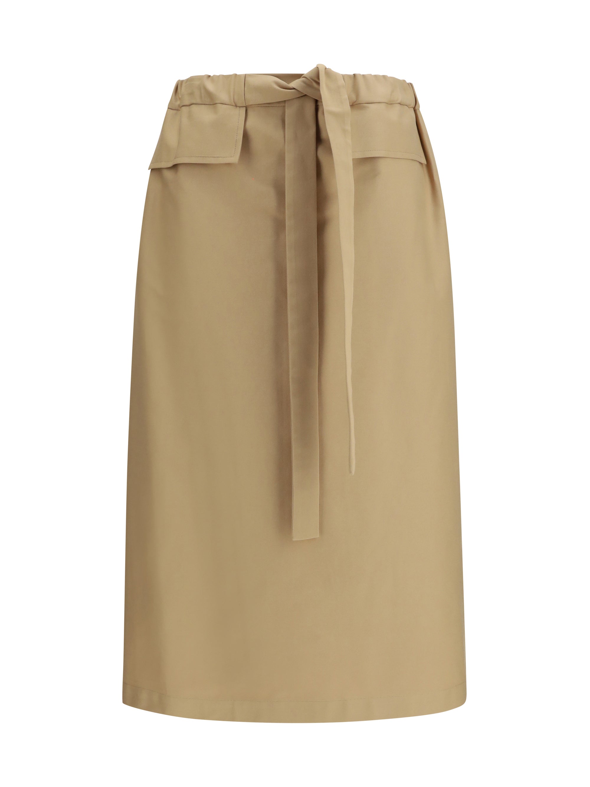 Fabiana Filippi Cotton Midi Skirt — Gray, view 3