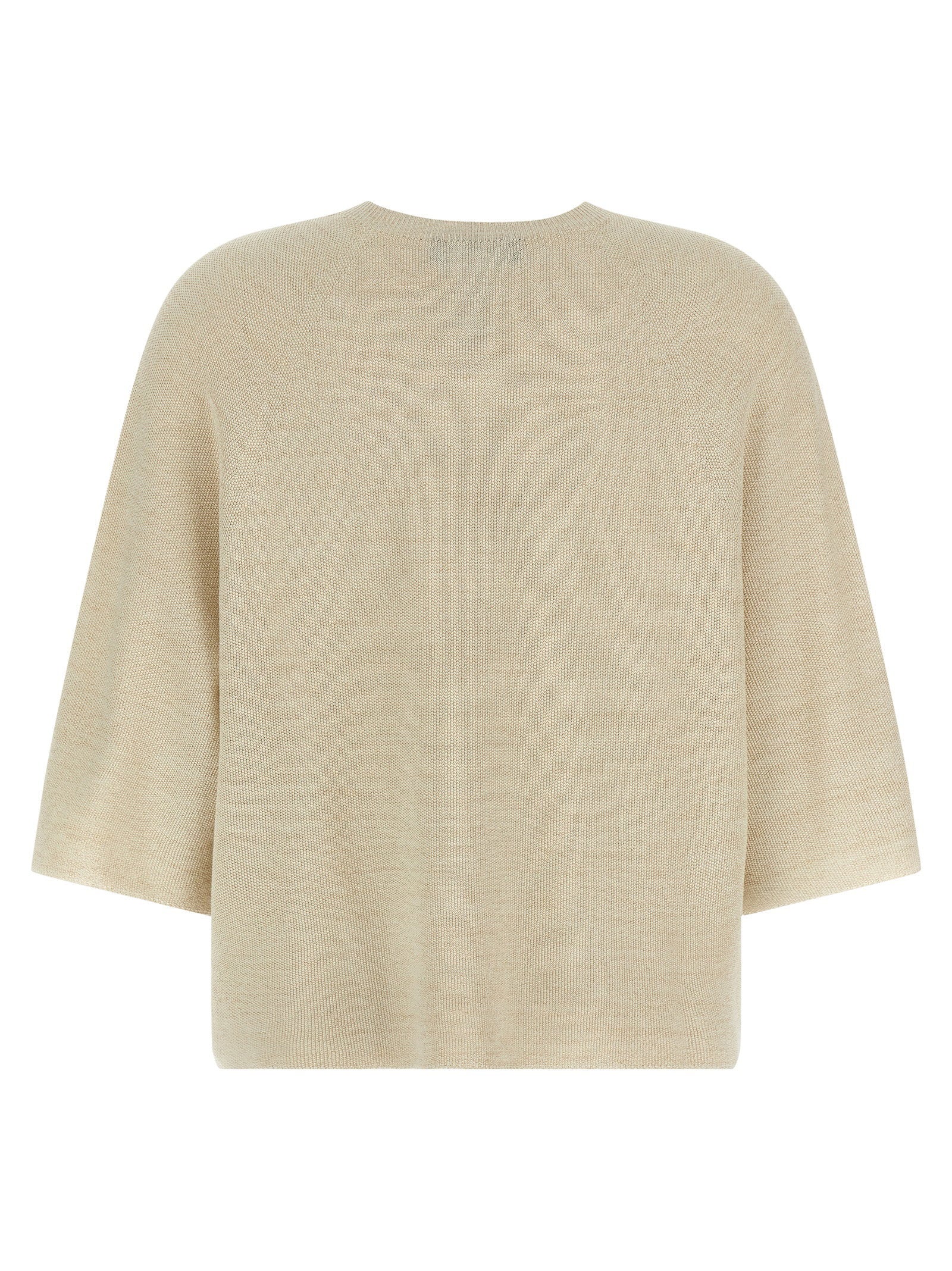 Fabiana Filippi Lamé-Thread Knit Sweater — Beige, view 2