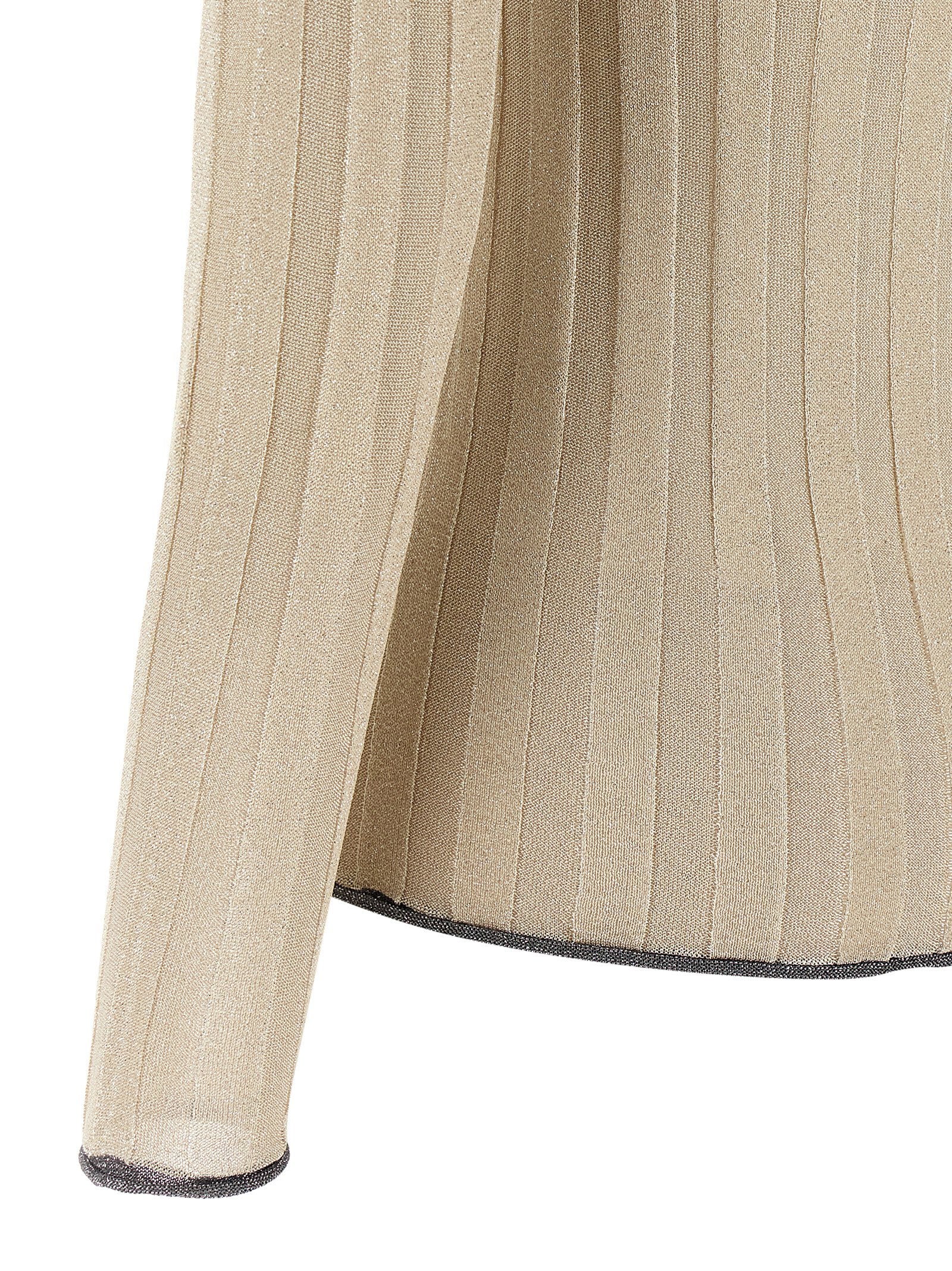 Fabiana Filippi Ribbed Lurex Sweater — Beige, view 4