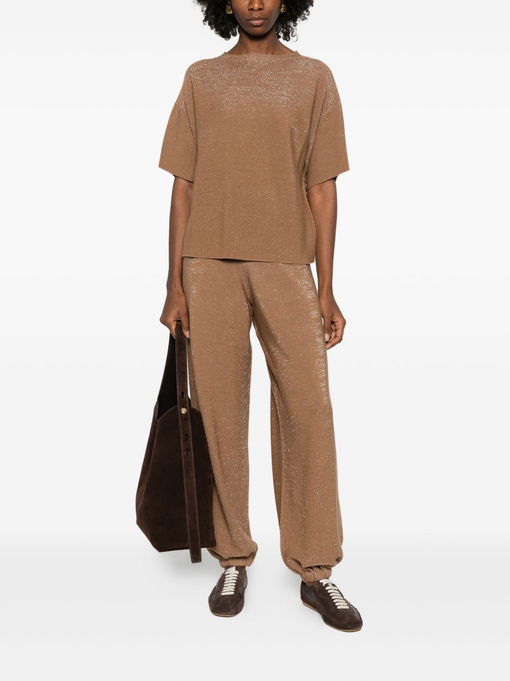Fabiana Filippi Wool and Cotton Blend Sweater — Camel, view 4
