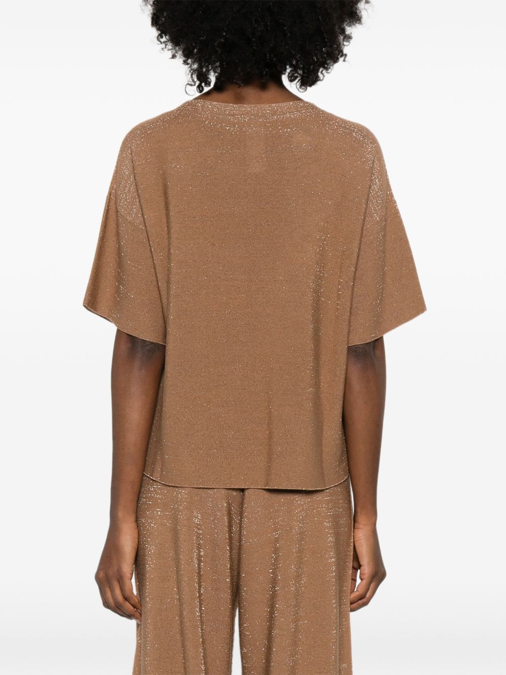 Fabiana Filippi Wool and Cotton Blend Sweater — Camel, view 5