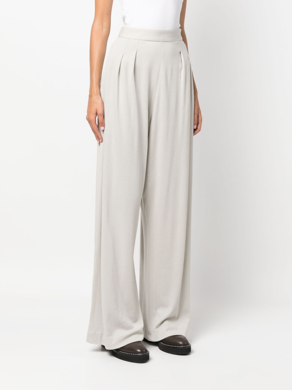 Fabiana Filippi Pleated Wool Trousers — Beige, view 5